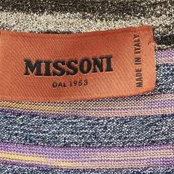 Pre Owned Missoni Multicolor Lurex Knit Tank Top L