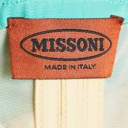 Pre Owned Missoni Multicolor Floral Print Embellished Silk Strapless Long Dress L