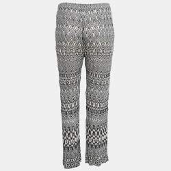 Pre Owned Missoni Black Patterned Knit Palazzo Pants M