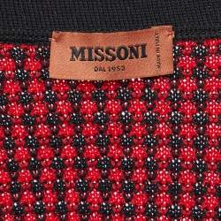 Missoni Red/Black Patterned Wool Cardigan XL
