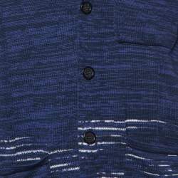 Missoni Navy Blue Patterned Knit Button Front Cardigan XXL