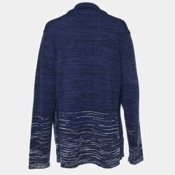 Missoni Navy Blue Patterned Knit Button Front Cardigan XXL