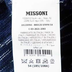 Missoni Navy Blue Patterned Knit Button Front Cardigan XXL