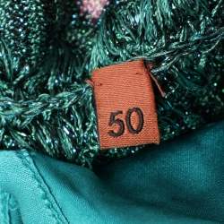 Pre Owned Missoni Green Knit Fabric Kaftan Maxi Dress XL