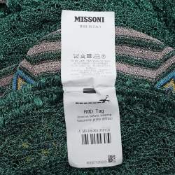 Pre Owned Missoni Green Knit Fabric Kaftan Maxi Dress XL