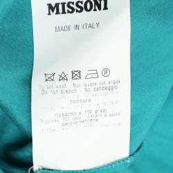 Pre Owned Missoni Green Knit Fabric Kaftan Maxi Dress XL