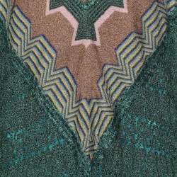 Pre Owned Missoni Green Knit Fabric Kaftan Maxi Dress XL