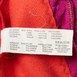 Pre Owned Missoni Red/Purple Wool Cut-and-Sew Sleeveless Top S