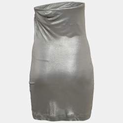 Pre Owned Missoni Metallic Lurex Jersey Strapless Top S