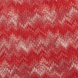 Pre Owned Missoni Red Chevron Lurex Knit Midi Skirt S