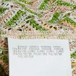 Pre Owned Missoni Green/Beige Lurex Knit Top and Skirt Set M