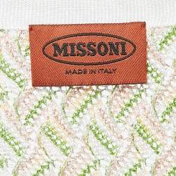 Pre Owned Missoni Green/Beige Lurex Knit Top and Skirt Set M