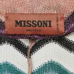 Pre Owned Missoni Multicolor Chevron Lurex Knit Mini Dress S