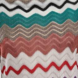 Pre Owned Missoni Multicolor Chevron Lurex Knit Mini Dress S