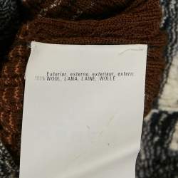 Pre Owned Missoni Multicolor Cable Knit Wool High Neck Sweater S