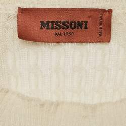 Pre Owned Missoni Multicolor Cable Knit Wool High Neck Sweater S