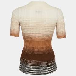 Pre Owned Missoni Multicolor Cable Knit Wool High Neck Sweater S