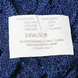 Pre Owned Missoni Blue Patterned Knit Top L