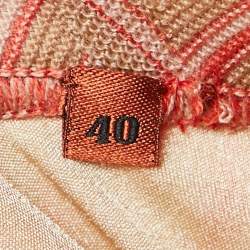 Missoni Red/Brown Chevron Knit Wide-Leg Pants S