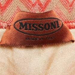 Missoni Red/Brown Chevron Knit Wide-Leg Pants S