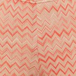 Missoni Red/Brown Chevron Knit Wide-Leg Pants S