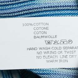 Pre Owned Missoni Blue/Multicolor Patterned Knit Cardigan L