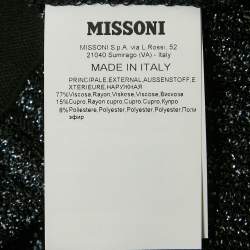 Missoni Black/Grey Chevron Lurex Knit V-Neck Sleeveless Maxi Dress S