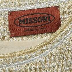 Pre Owned Missoni Metallic Lurex Knit Mini Dress and Cape Set S