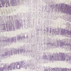 Pre Owned Missoni Purple/White Stretch Knit Sheer Top S