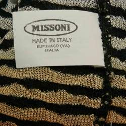 Missoni Black/White Textured Stretch Knit Top M