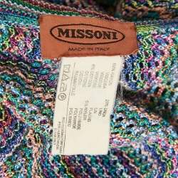 Missoni Blue Crochet Button Front Sheer Cardigan M