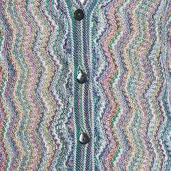 Missoni Blue Crochet Button Front Sheer Cardigan M