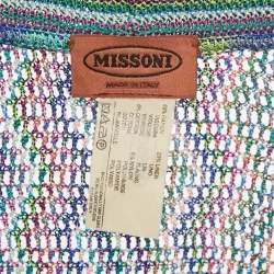 Missoni Blue Crochet Button Front Sheer Cardigan M