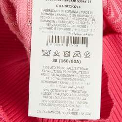 Pre Owned Missoni Pink/White Chevron Knit Sleeveless Top S