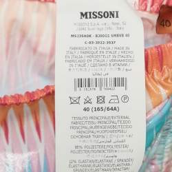 Pre Owned Missoni Multicolor Chevron Print Ruche Tie-Up Skirt S