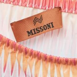 Pre Owned Missoni Multicolor Chevron Print Ruche Tie-Up Skirt S