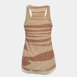 Missoni Beige Striped Sequin Tank Top S