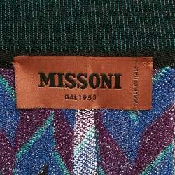 Missoni Multicolor Chevron Lurex Knit Mini Skirt M