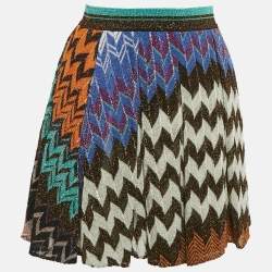 Missoni Multicolor Chevron Lurex Knit Mini Skirt M