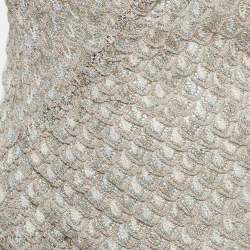 Pre Owned Missoni Grey Lurex Crochet Ruche One Shoulder Mini Dress M