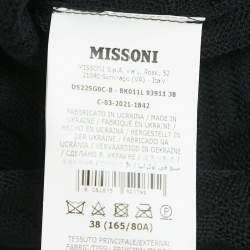 Pre Owned Missoni Black Chevron Knit Long Sleeve Mini Dress S