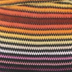 Pre Owned Missoni Orange Chevron Knit Tassels Detail Skirt Set S