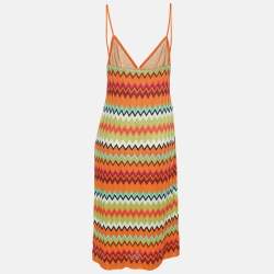 Missoni Multicolor Zig Zag Rayon Knit Midi Dress L