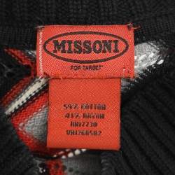 Missoni Multicolor Zig Zag Pattern Stretch Knit Cape L