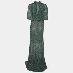 Missoni Green/Blue Rayon Blend Knit Maxi Dress L