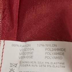 Pre Owned Missoni Dress Red Embellished Jersey V-Neck Short Dress S