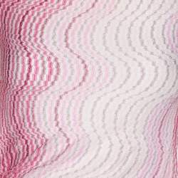 Pre Owned Missoni Pink Lame Fabric Wave Print Mini Dress S