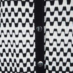 Missoni Monochrome Textured Knit Button Front Cardigan Tunic M