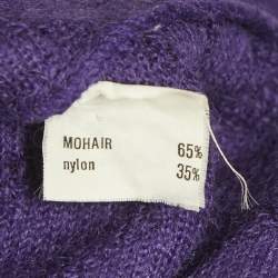 Missoni Vintage Purple Patterned Mohair Crew Neck Sweater S