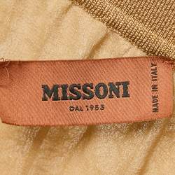 Pre Owned Missoni Metallic Gold Lurex Knit Tiered  Maxi Skirt M